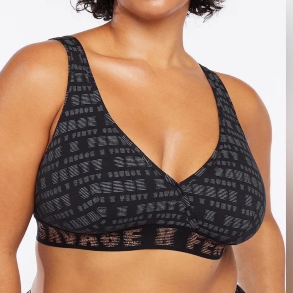 Savage X Fenty Forever Savage Crossover Cotton Bralette Black 4X
